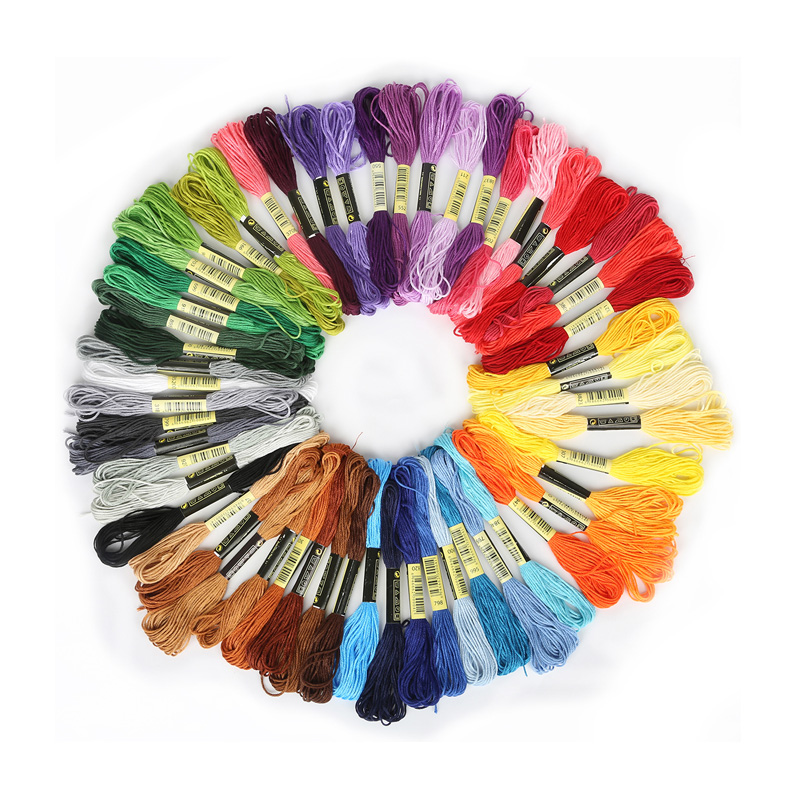8Pcs Multicolor Similar DMC Thread Cross Stitch Cotton Sewing Skeins  Embroidery Thread Floss Kit DIY Sewing Tools 