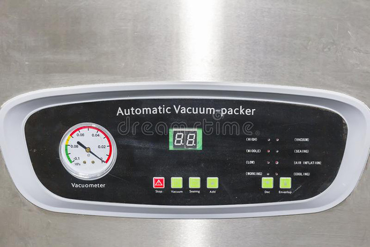 Control panel in Vacuum Packaging Machine