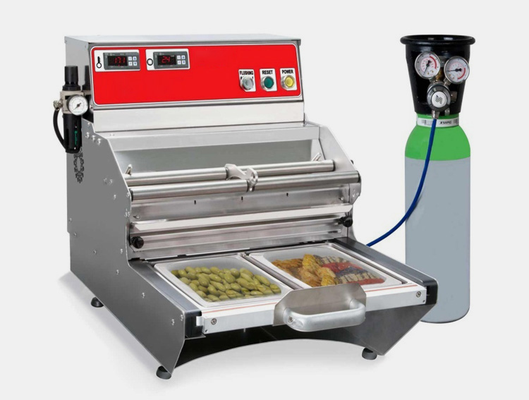 vacuum sealing machine tray boxes fast food containers sealer equipment  with gas flushing function 