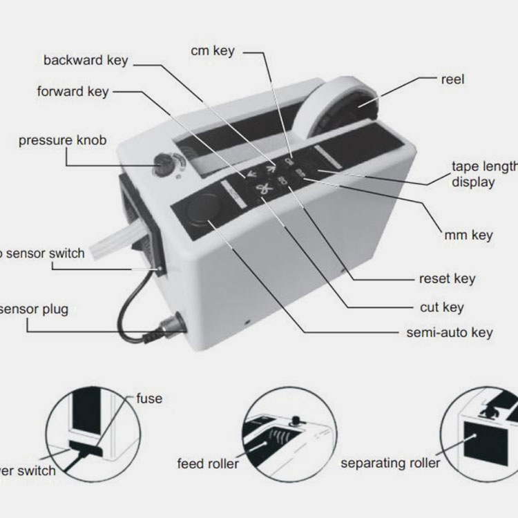 automatically tape dispenser 80mm width film