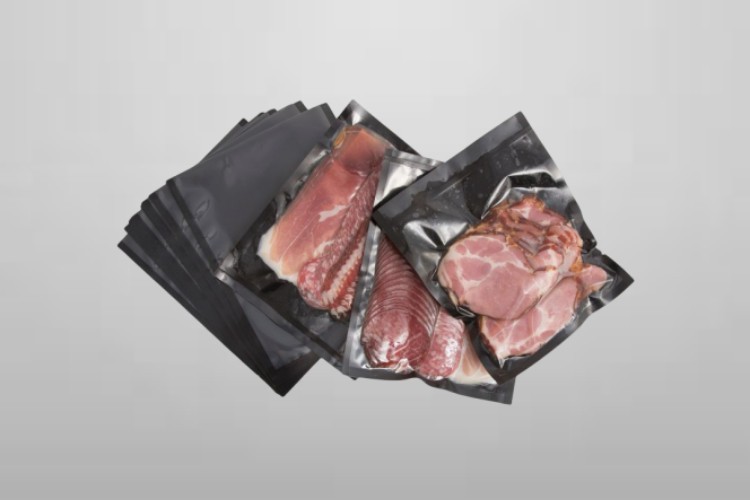 Meat Vacuum Bags with Black Background