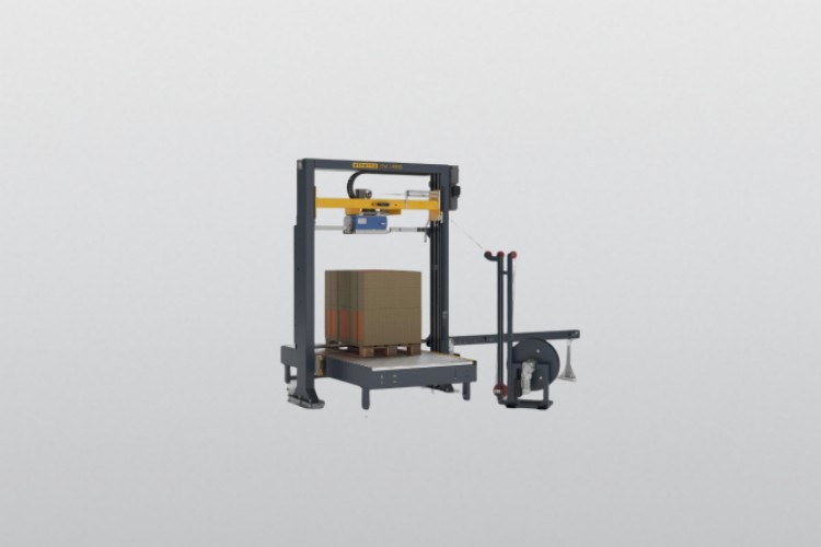 Automatic pallet strapping machine