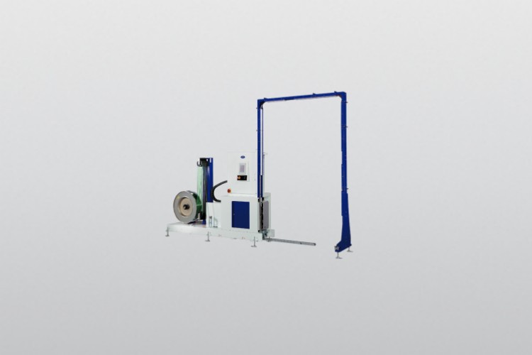 Vertical pallet strapping machine