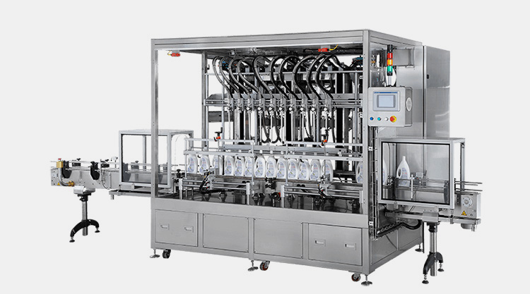 Inline container filling machines