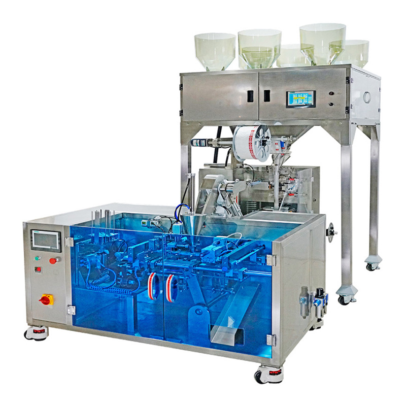 Automatic nylon pyramid tea bag packing machine with outer bag packing machine