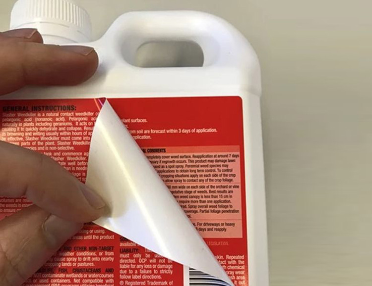 Peeling of Labeled Bottles