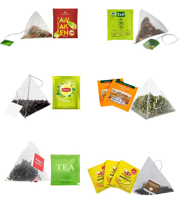 products of pyramid tea bag packing machine with outer envelope