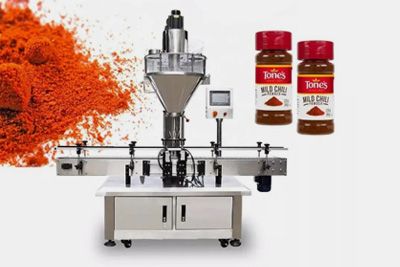 Auger filling condiment packaging machine