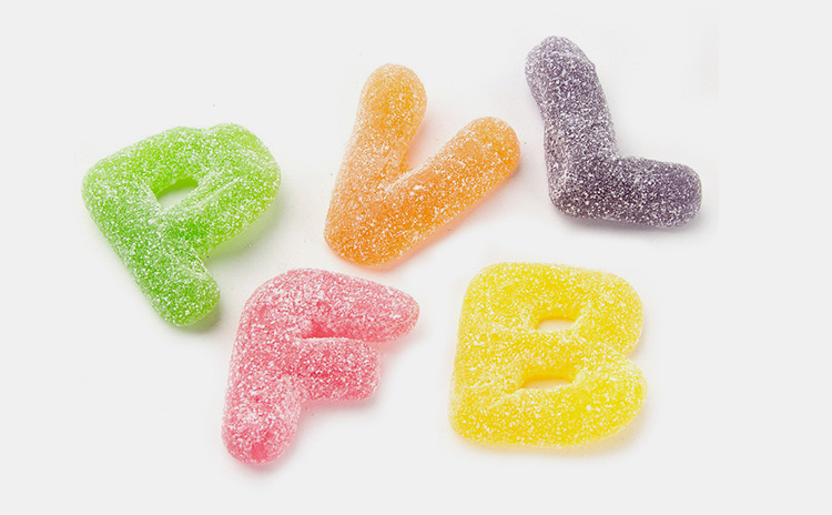 Gummy Alphabets and Numbers