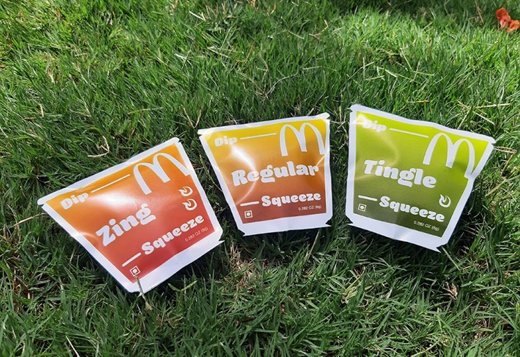 Trapezoid Shape Ketchup Pouches