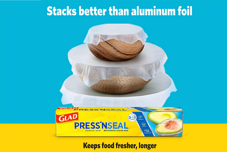 Glad Press N Seal Plastic Wrap, 2 Pack/140 sq. ft.