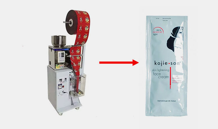 Semi Automatic Face Cream 4 side seal packaging Machine