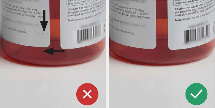 Curling and Wrinkling of the Labels over the Bottles