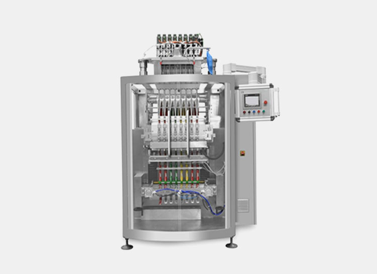 Multilane stick packing machine for liquid