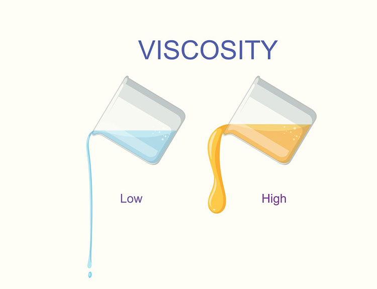 Low and high viscous liquids flowing