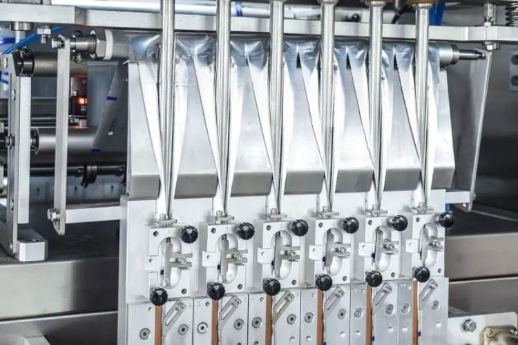 Multi-lane stick pack packaging machine speed