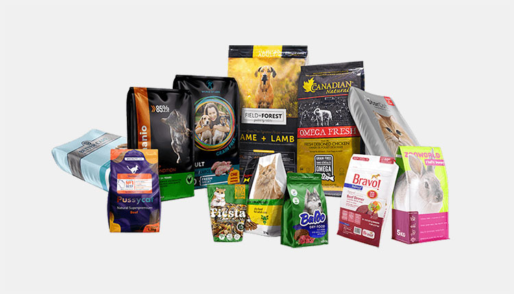 Pet food bag styles and pouches