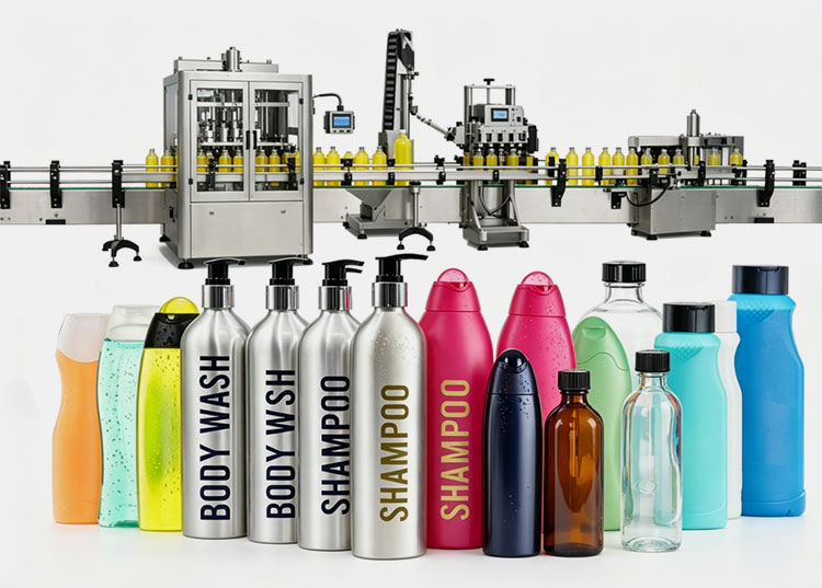 Shampoo packaging machine handling sustainable materials