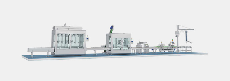 liquid filling line with CIP system