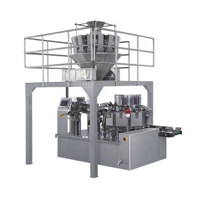 Food tea premade pouch filling machine with zipper lock multifunctional rotary packing machine