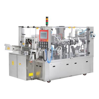 APK-820D High-speed rotary premade pouch packing machine with double screw feeding system